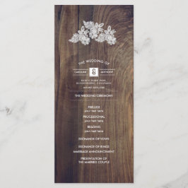 Fleurs de dentelle | Programme de mariage en bois 