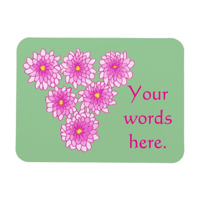 Fleurs de Filles Roses Chrysanthèmes Magnets (Horizontal)