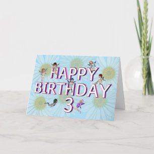 Fleurs de fleur carte 3e anniversaire