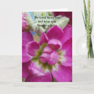 Fleurs de foi Artsy Pink Flower Carte d'anniversai