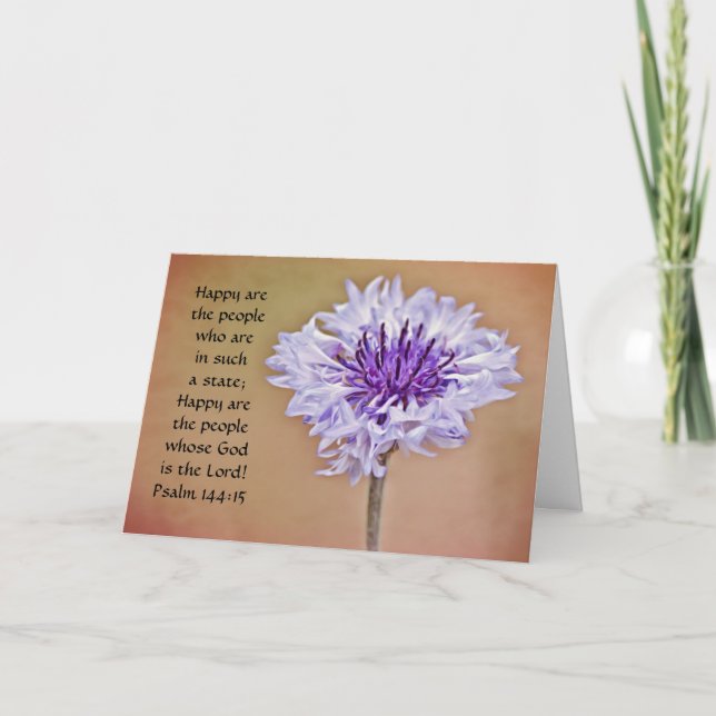 Fleurs de foi Bachelors Bouton Carte de Psaume (Devant)