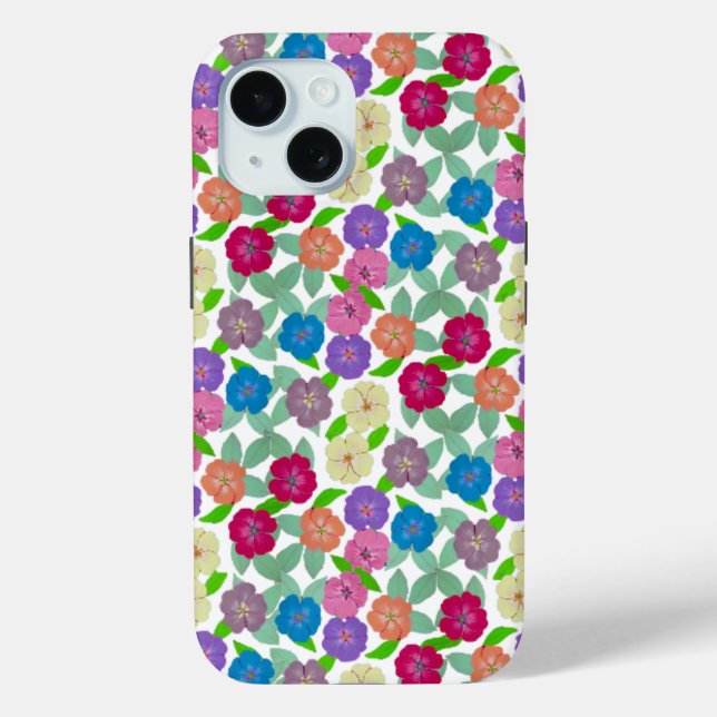 Fleurs de géranium IPhone 15 Coque robuste (Verso)