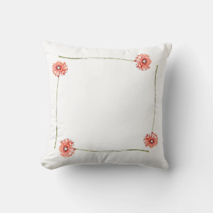 Fleurs de Gerbera Rouge Pâle Coussin