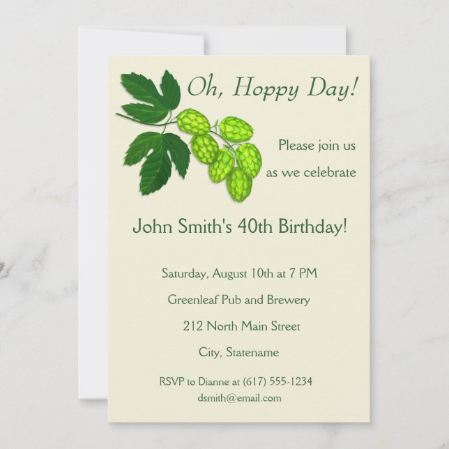 Fleurs de houblon Botanical Art Party Invitation (Devant)