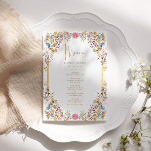 Fleurs de jardin colorées Printemps Mariage Carte 