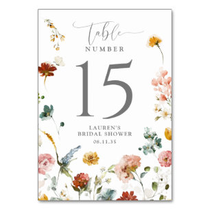 Fleurs de jardin élégantes Numéro de table de Baby