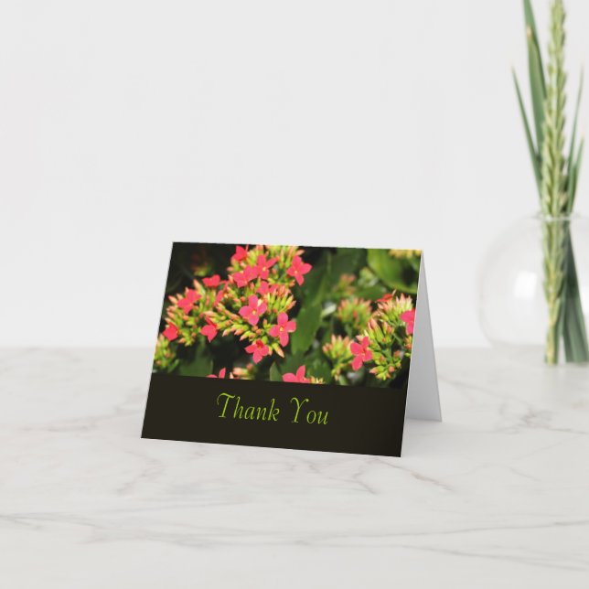 fleurs de jardin rouges, carte de remerciements (Devant)