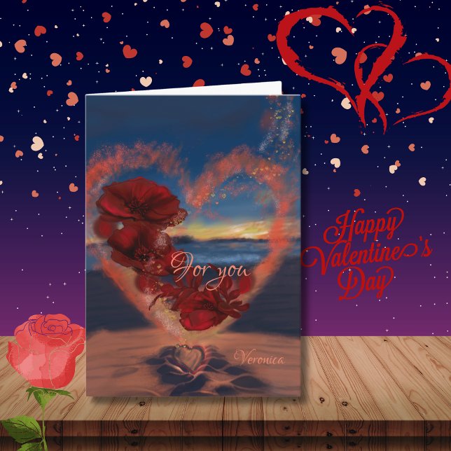 Fleurs de la carte cardiaque (Flowers from the heart Valentines day card)