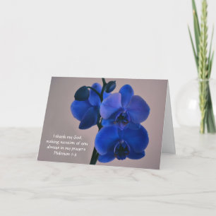 Fleurs de la foi Carte de prière ortie bleue