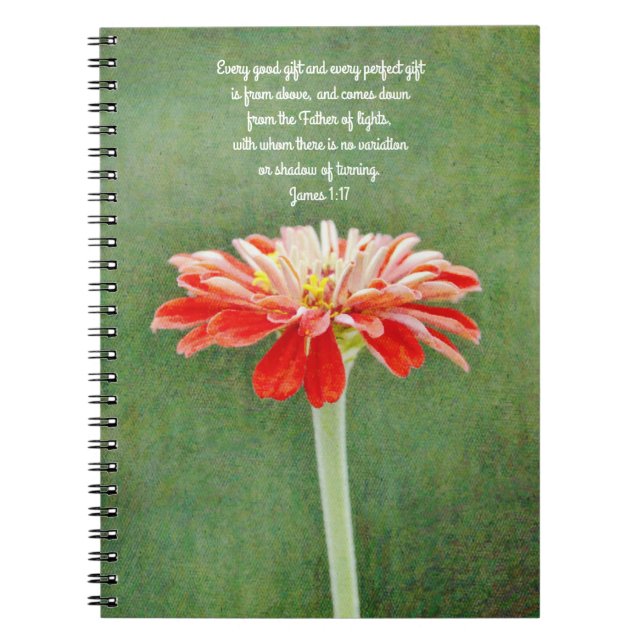 Fleurs de la foi Zinnia Carnet de prière cadeau (Devant)
