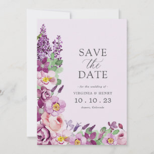 Fleurs de Lavande Faire-Part de Date de Mariage