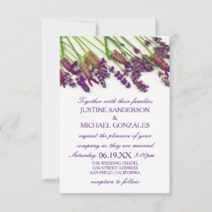 Fleurs de Lavande - Faire-Part de Mariage 3X5