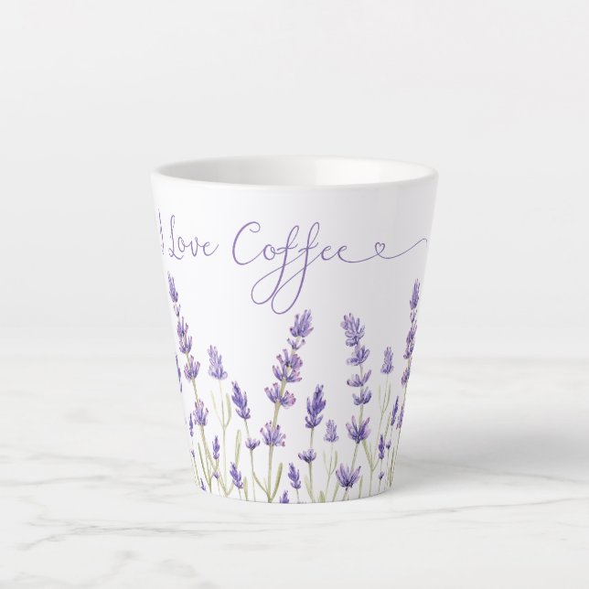 Fleurs de lavande J'aime café Latte Mug (Devant)