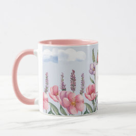 Fleurs de lavande rose rose O Monogramme Combo Mug