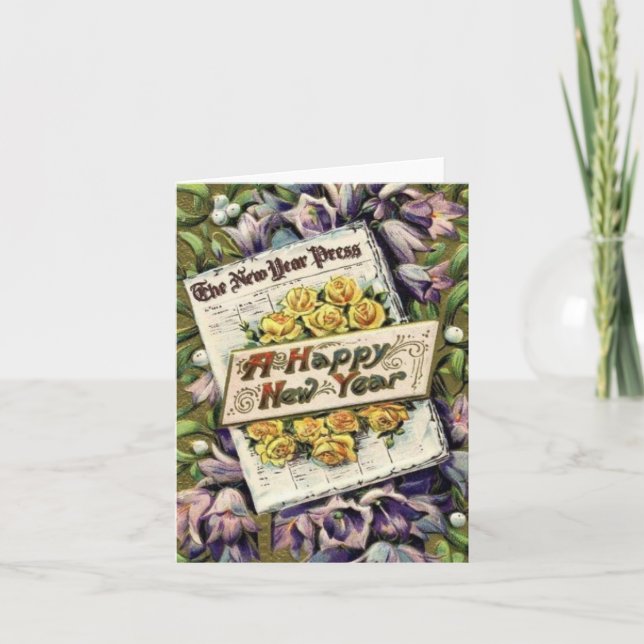Fleurs de l'époque victorienne Bonne année Cartes  (Devant)