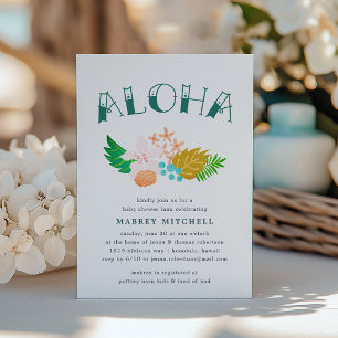 Fleurs de l'île Invitation Baby shower Luau