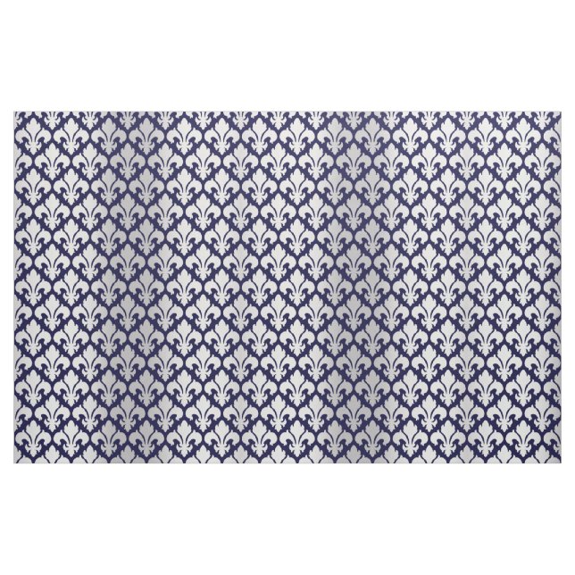 Fleurs de lys Silver and Blue Stoff (Fat Quarter (45,7 x 55,9 cm))