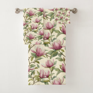 Fleurs de magnolia rose à l'aquarelle élégante