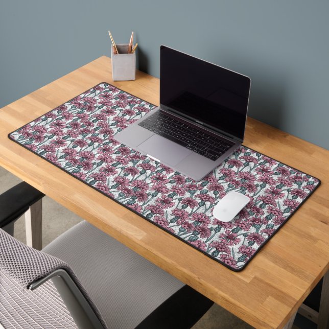 Fleurs de maïs roses, fleurs sauvages sur blanc (Bureau 2)
