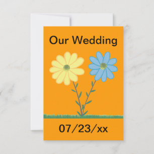 Fleurs de marbre Jaune & Bleu Faisy Invitations