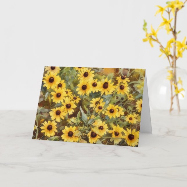 Fleurs de marguerite Jaune Carte Nota Vierge Art (Fleur jaune)