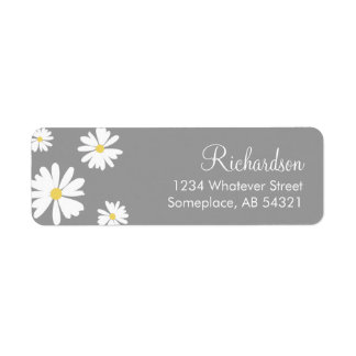 Fleurs de marguerites blanches Étiquettes Arrière