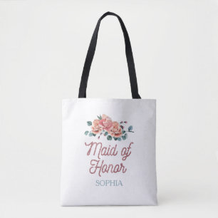 Fleurs de mariage vintage Maid of    HonorTote Sac