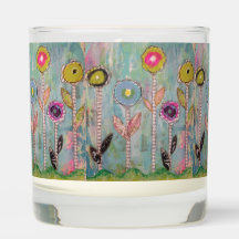 Fleurs de médias mixtes longues et empilées