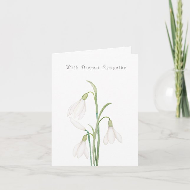 Fleurs de neige Penser de vous Carte de sympathie (Devant)
