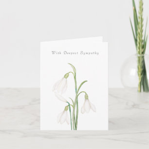 Fleurs de neige Penser de vous Carte de sympathie