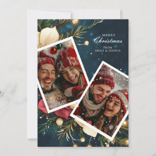 Fleurs de Noël Elégante Carte de vacances