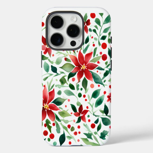 Fleurs de Noël rouges/vertes iPhone / coque ipad (Verso)