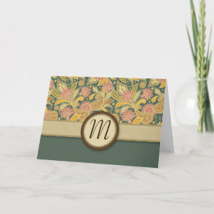 Fleurs de Paisley et de fan avec le monogramme