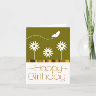 Fleurs de papillon Bonne carte d'anniversaire