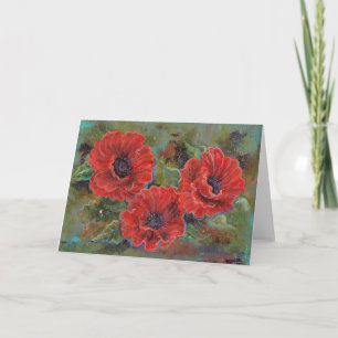 fleurs de pavot carte de voeux de Renee Lavoie