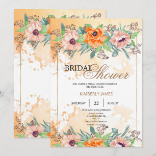 Fleurs de pavot invitation à la douche nuptiale