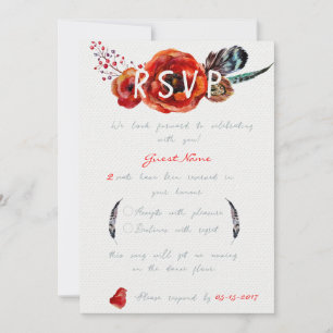 Fleurs de pavot Invitation de mariage Floral RSVP