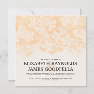 Fleurs de Pêche Invitations de mariage