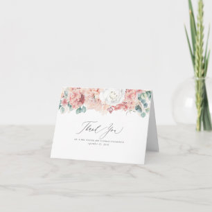 Fleurs de pêche rose poussiéreuse Élégant Merci