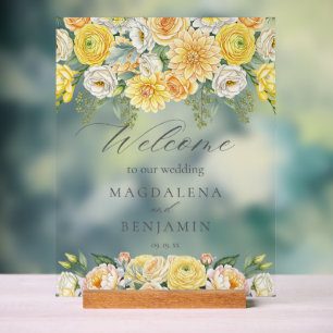 Fleurs de Pêcher Jaunes, Sauge, Verdure de Mariage