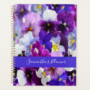 Fleurs de pensée florales violettes bleues blanche