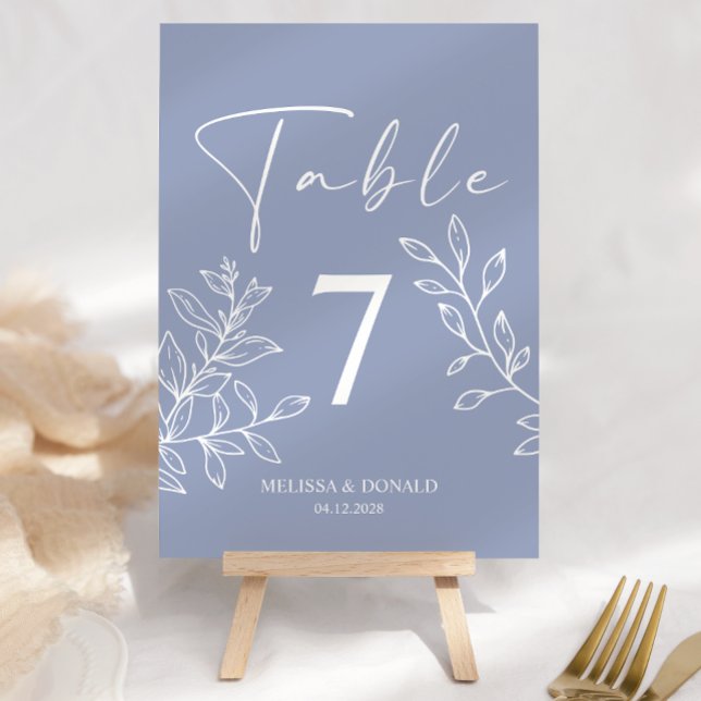Fleurs de Pervenche Numéro de Table de Mariage Sim (Créateur téléchargé)