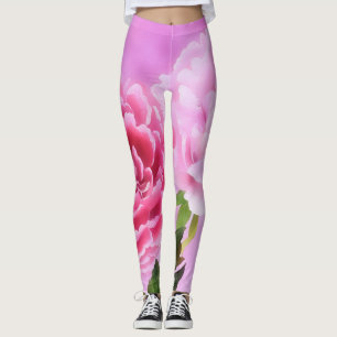 Fleurs de pivoines Art Floral Leggings roses