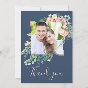 Fleurs de pivoines romantiques   Carte de remercie