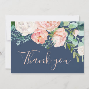 Fleurs de pivoines romantiques   Carte de remercie