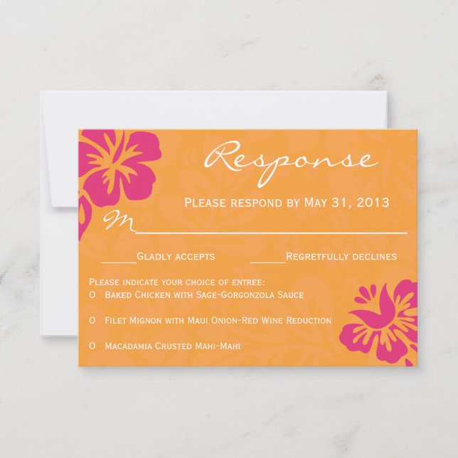 Fleurs de plage RSVP - Orange & Fuschia (Devant)