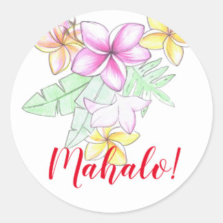 Fleurs de Plumeria - autocollants personnalisés.