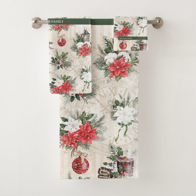 Fleurs de poinsettie rouge et blanche de Noël clas (En situation)