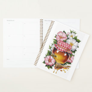 Fleurs de pot de miel à l'aquarelle vintage nostal