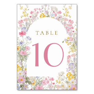 fleurs de prairie aquarelle numéro de table